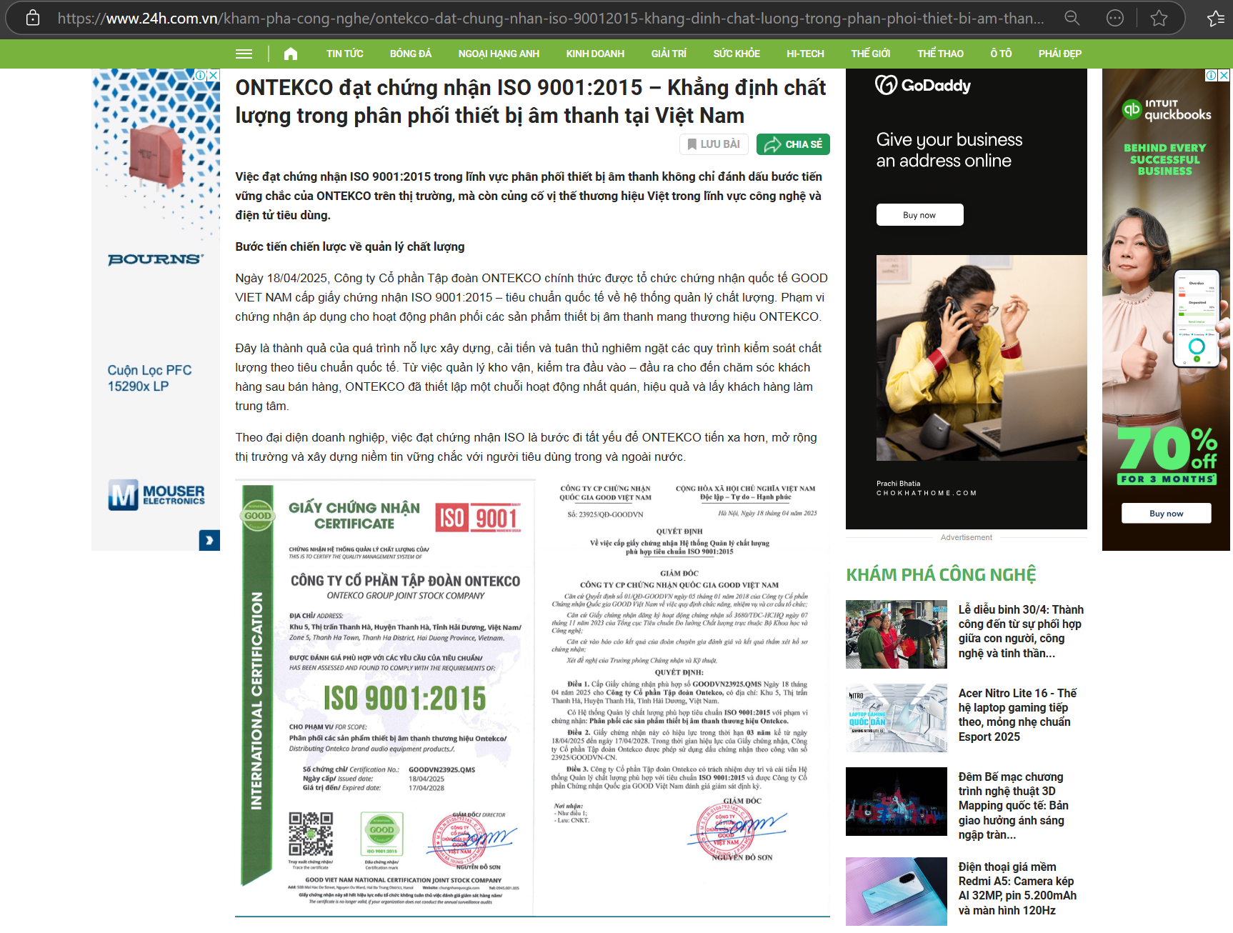 Trang web chính thức Ontekco – Điểm đến tin cậy cho thiết bị âm thanh chính hãng 3 Anh chup man hinh 2025 05 08 205823