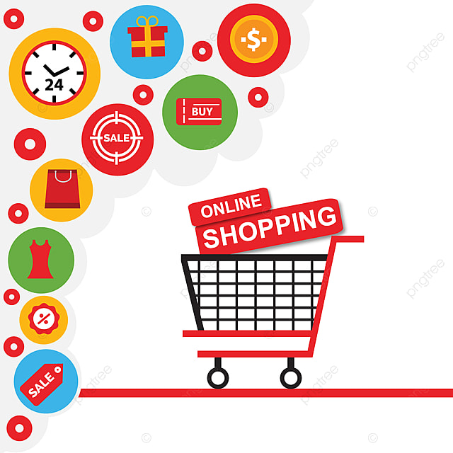 pngtree online shopping with cart and creative shopping icons png image 2179152